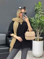 مانتو لینن دکمه مخفی دو جیب کد 4452 - تصویر 13