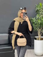 مانتو لینن دکمه مخفی دو جیب کد 4452 - تصویر 6