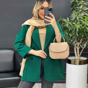 مانتو لینن چهاردکمه آستین پاکتی کد 4484