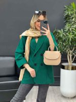 مانتو لینن چهاردکمه آستین پاکتی کد 4484 - تصویر 7