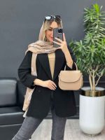 مانتو لینن چهاردکمه آستین پاکتی کد 4484 - تصویر 5