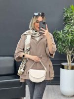 مانتو لینن دکمه مخفی دو جیب کد 4452 - تصویر 11