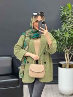 مانتو لینن چهاردکمه آستین پاکتی کد 4484 - تصویر 16