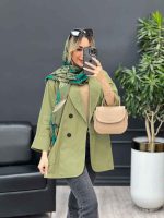 مانتو لینن چهاردکمه آستین پاکتی کد 4484 - تصویر 24