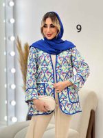 مانتو طرح دار نوار دوزی دو جیب کد 4625 - تصویر 4