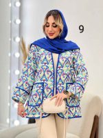 مانتو طرح دار نوار دوزی دو جیب کد 4625 - تصویر 15