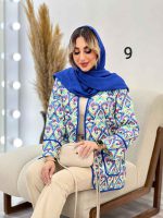 مانتو طرح دار نوار دوزی دو جیب کد 4625 - تصویر 23
