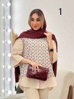 وست طرح دار لینن نچرال کد 4548 - تصویر 11
