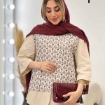 وست طرح دار لینن نچرال کد 4548