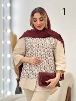وست طرح دار لینن نچرال کد 4548