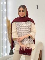 وست طرح دار لینن نچرال کد 4548 - تصویر 13
