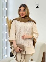 وست طرح دار لینن نچرال کد 4548 - تصویر 20
