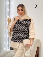 وست طرح دار لینن نچرال کد 4548 - تصویر 19