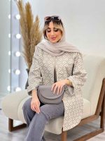 مانتو ژاکارد طرح لوزی کد 4539 - تصویر 6