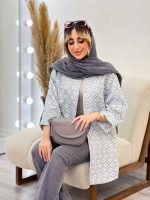 مانتو ژاکارد طرح لوزی کد 4539 - تصویر 12