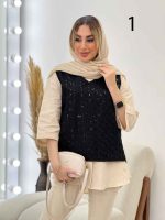 وست طرح دار لینن نچرال کد 4548 - تصویر 7