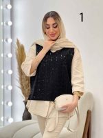 وست طرح دار لینن نچرال کد 4548 - تصویر 15