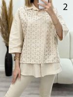 وست طرح دار لینن نچرال کد 4548 - تصویر 16