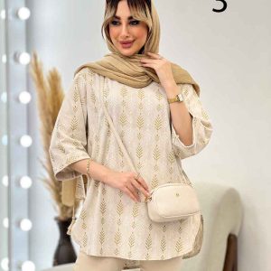 مانتو لینن نچرال آستین دوبل کد 4545