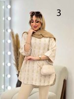 مانتو لینن نچرال آستین دوبل کد 4545 - تصویر 11
