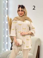 مانتو لینن نچرال آستین دوبل کد 4545 - تصویر 10