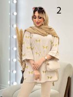 مانتو لینن نچرال آستین دوبل کد 4545 - تصویر 2