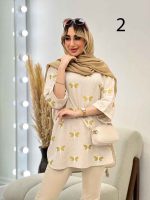 مانتو لینن نچرال آستین دوبل کد 4545 - تصویر 8
