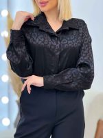 شومیز ساتن طرح پلنگی کد 4536 - تصویر 7
