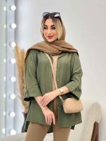 مانتو جلو دکمه بغل چاک کد 4531 - تصویر 7