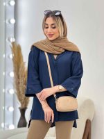 مانتو جلو دکمه بغل چاک کد 4531 - تصویر 3