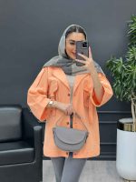 مانتو دو جیب پاکتی سگک دار کد 4518 - تصویر 20