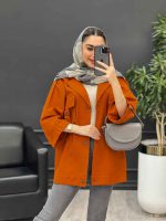 مانتو دو جیب پاکتی سگک دار کد 4518 - تصویر 3