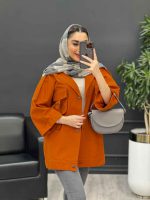 مانتو دو جیب پاکتی سگک دار کد 4518 - تصویر 14