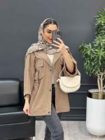 مانتو دو جیب پاکتی سگک دار کد 4518 - تصویر 2