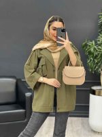 مانتو دو جیب پاکتی سگک دار کد 4518 - تصویر 6