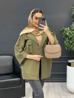 مانتو دو جیب پاکتی سگک دار کد 4518 - تصویر 12
