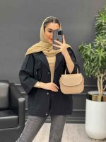 مانتو دو جیب پاکتی سگک دار کد 4518 - تصویر 5