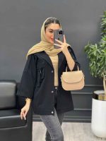 مانتو دو جیب پاکتی سگک دار کد 4518 - تصویر 11