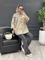 مانتو لینن ده دکمه کد 4454 - تصویر 28