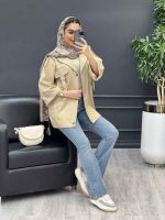 مانتو دو جیب پاکتی سگک دار کد 4518 - تصویر 16
