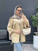مانتو دو جیب پاکتی سگک دار کد 4518 - تصویر 10