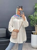 مانتو تک جیب آستین پیله کد 4367 - تصویر 2