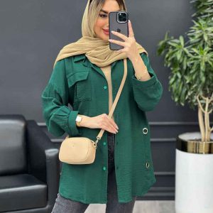 مانتو تک جیب آستین پیله کد 4367