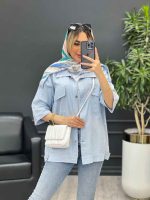 مانتو سرشانه پاگن دو جیب کد 4522 - تصویر 16