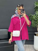 مانتو سرشانه پاگن دو جیب کد 4522 - تصویر 3