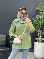 مانتو سرشانه پاگن دو جیب کد 4522 - تصویر 19