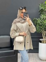 مانتو لینن پشت پاگن دو جیب کد 4485 - تصویر 3