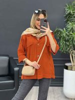 مانتو سرشانه پاگن دو جیب کد 4522 - تصویر 23