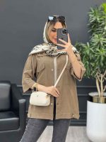مانتو سرشانه پاگن دو جیب کد 4522 - تصویر 4