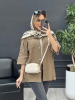 مانتو سرشانه پاگن دو جیب کد 4522 - تصویر 9